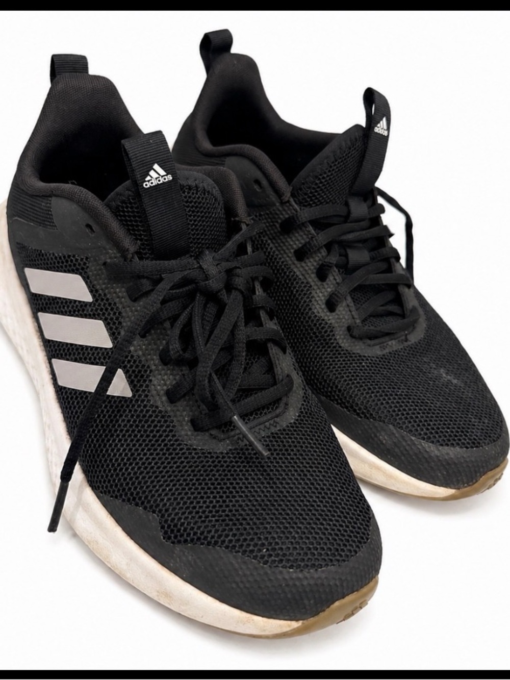adidas Black Sneakers with White Three-Stripes